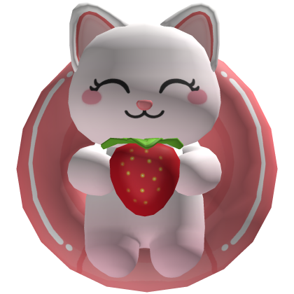 Pink Strawberry Cat Floatie Roblox back accessory